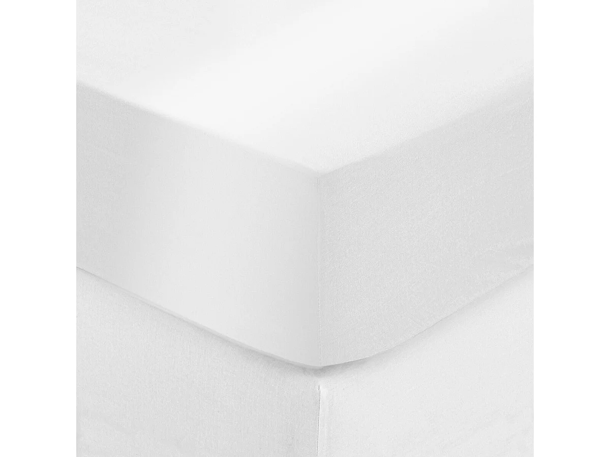 Drap Housse "Satine" 140x190cm Blanc