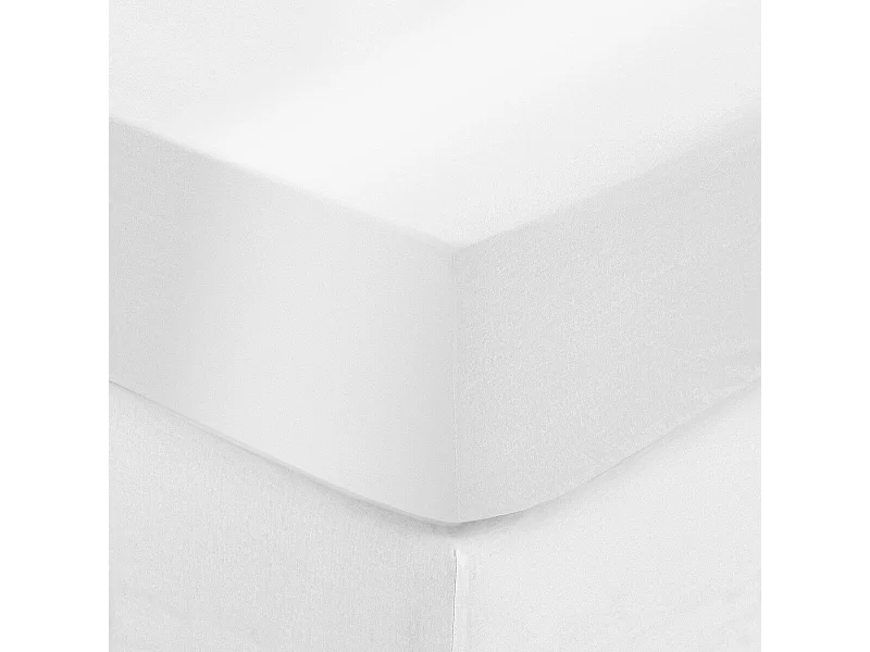 Drap Housse "Satine" 140x190cm Blanc