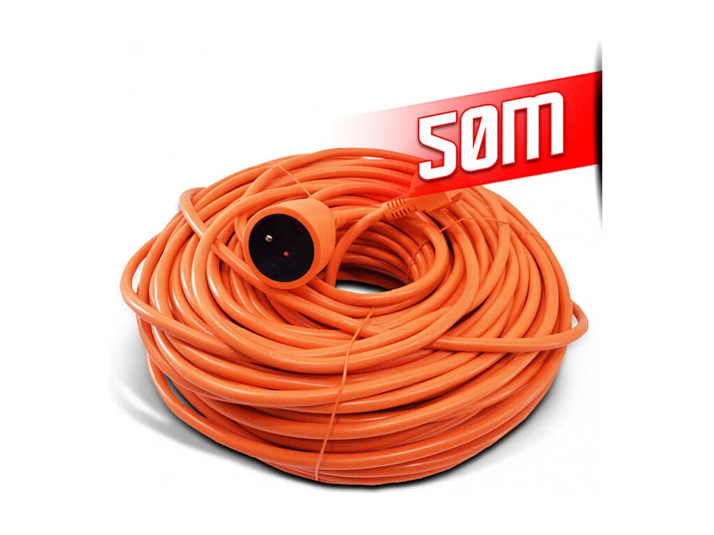 Verlängerungskabel 50m 3x1,5mm I-Watts - Kabel HO5VV-F3G1.5 - Max 3680W - NF - Kinderschutz
