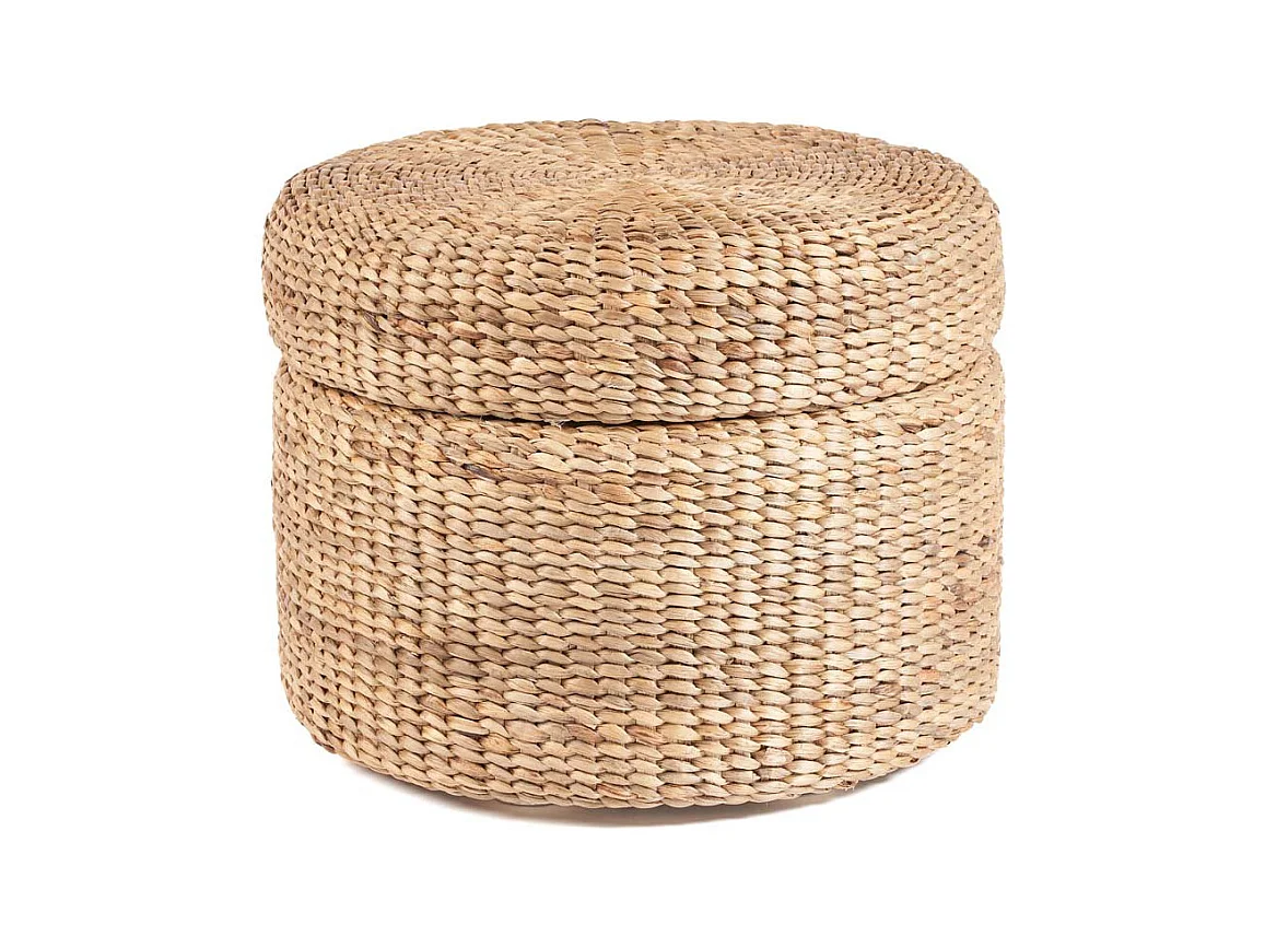 Le Pouf Coffre Rond - Naturel