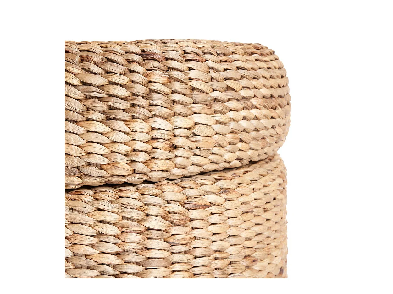 Le Pouf Coffre Rond - Naturel