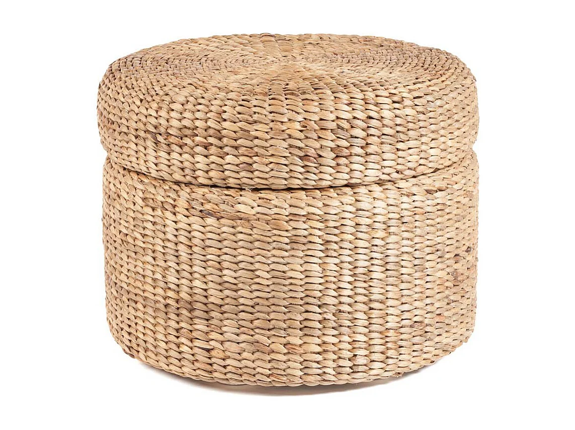 Le Pouf Coffre Rond - Naturel