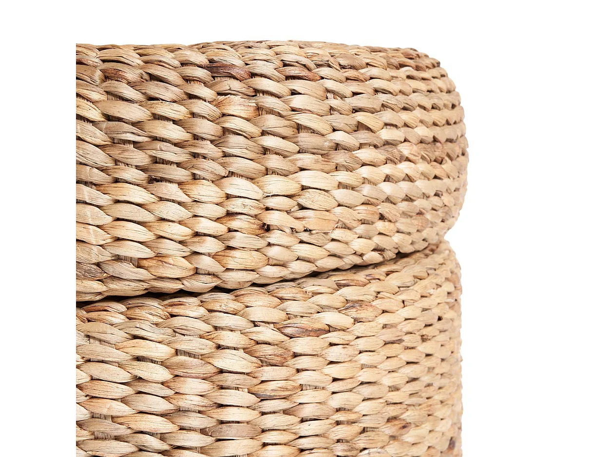 Le Pouf Coffre Rond - Naturel