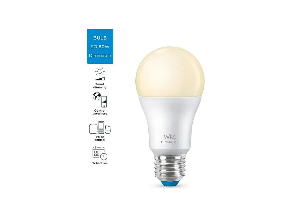 Ampoule LED Intelligente WiFi + Bluetooth E27 806 lm A60 Dimmable WIZ 8W 2700K Blanc chaud