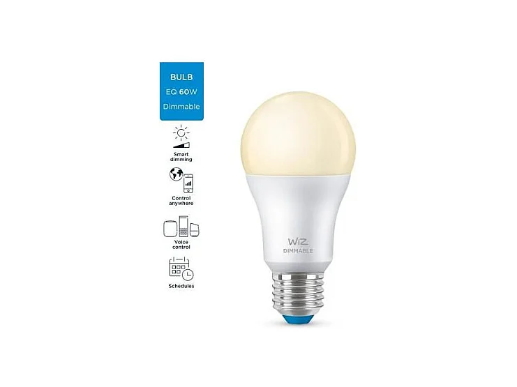 Ampoule LED Intelligente WiFi + Bluetooth E27 806 lm A60 Dimmable WIZ 8W 2700K Blanc chaud