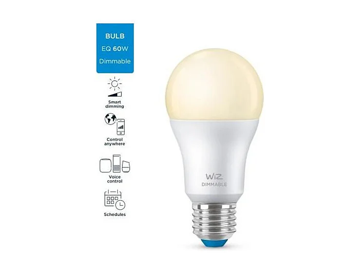 Ampoule LED Intelligente WiFi + Bluetooth E27 806 lm A60 Dimmable WIZ 8W 2700K Blanc chaud