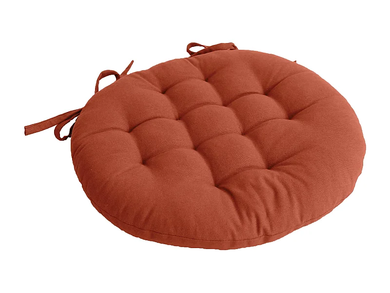 Galette de Chaise Piquée Uni "Panama" 38cm Terracotta