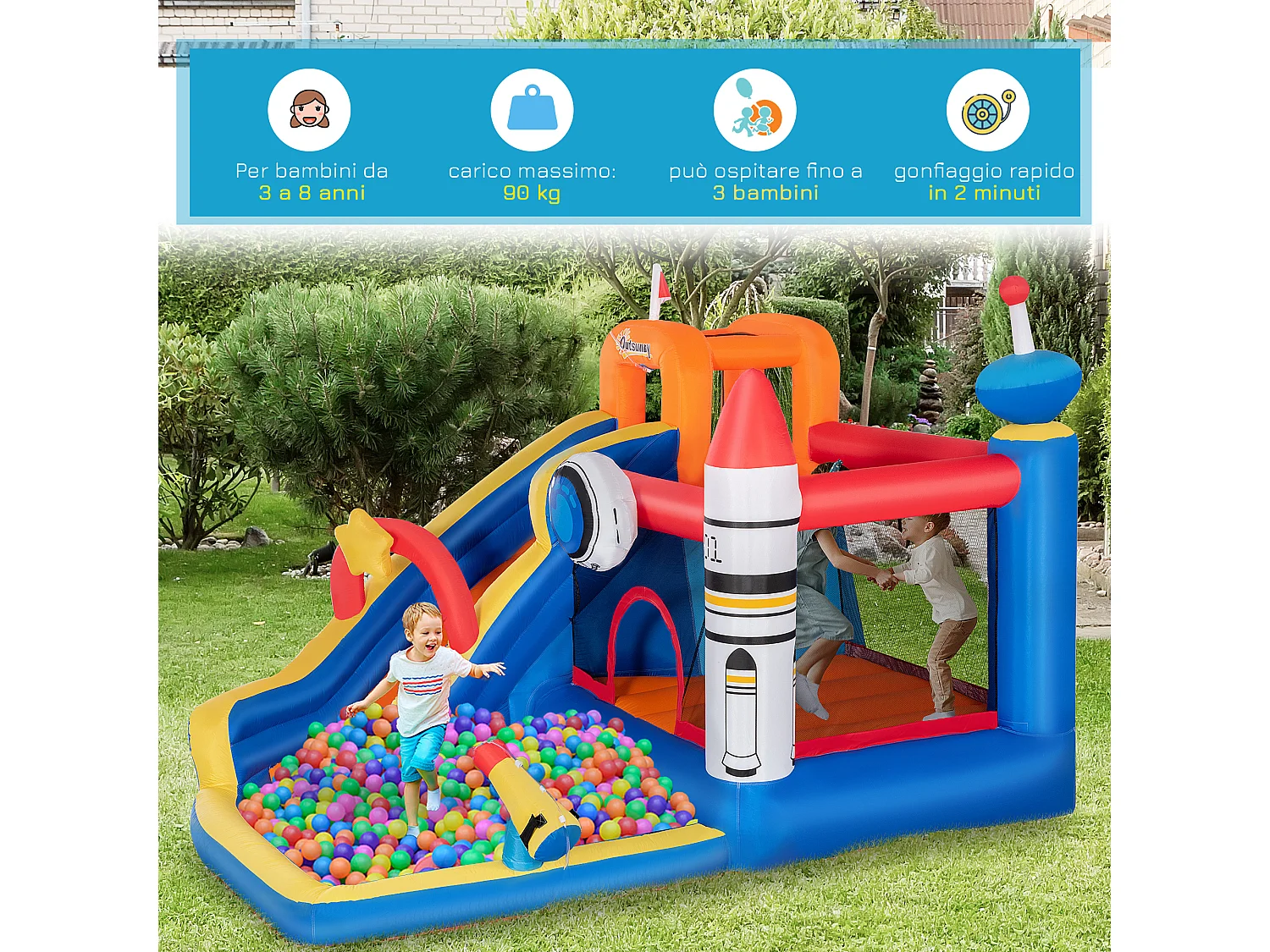 Gioco gonfiabile per bambini con borsa 11 paletti e toppe