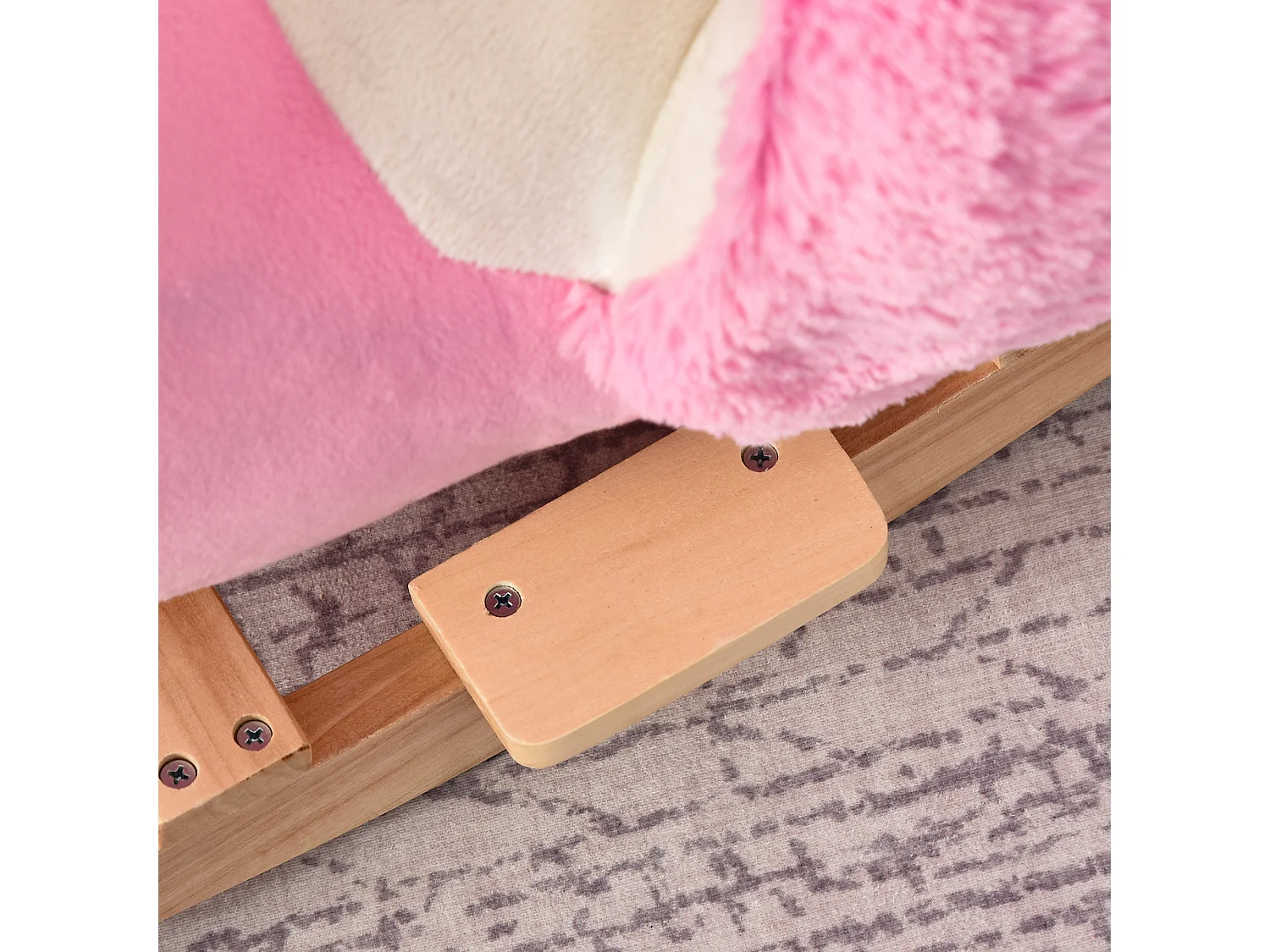 Fenicottero rosa a dondolo per bambini dai 18 mesi in legno rosa