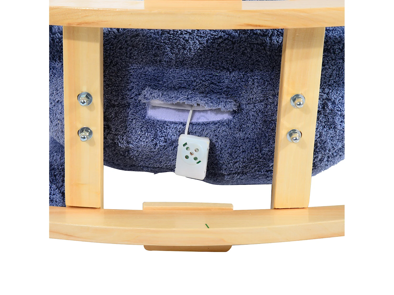 Cavallo a dondolo elefante per i bambini in legno blu