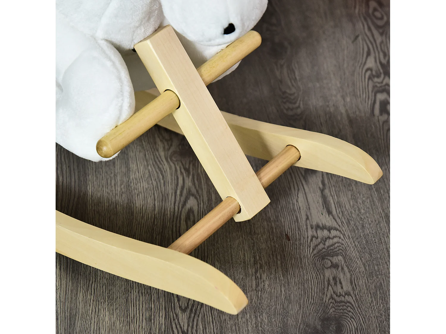 Unicorno a dondolo con musica e rivestimento peluche 65x32x55cm