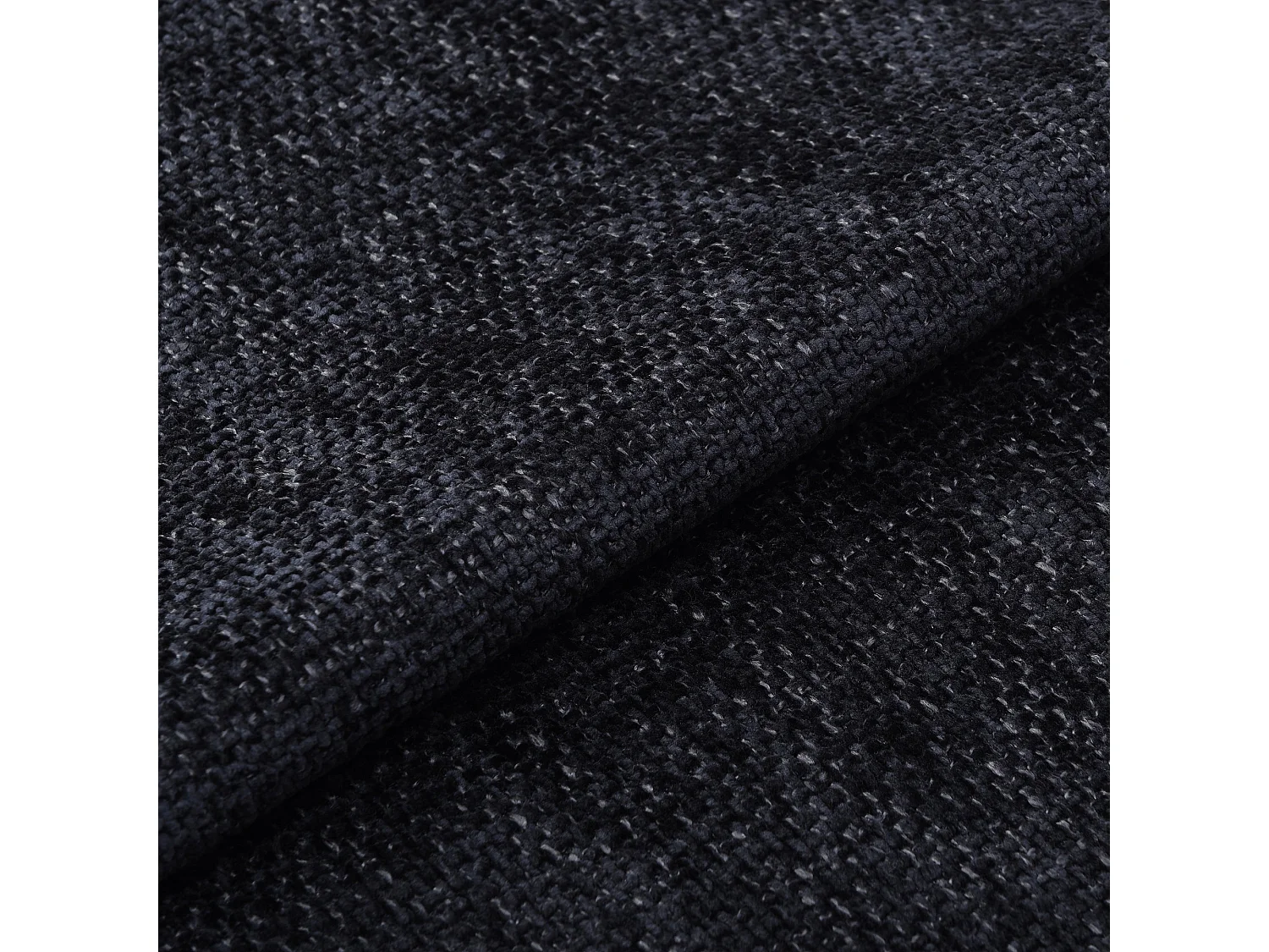 Ensemble canapé 4 places et pouf velours chenillé anthracite foncé BARI