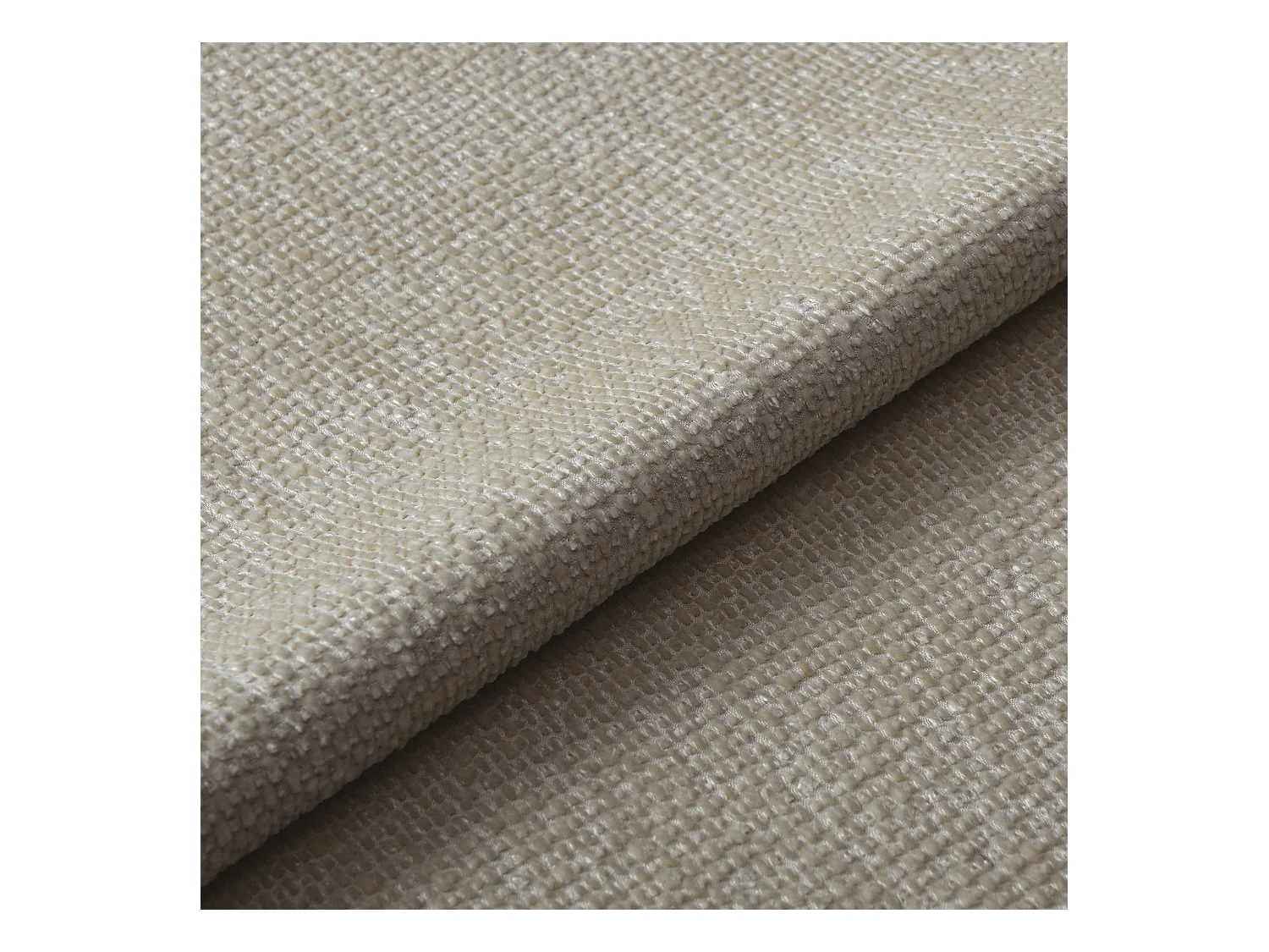 Ensemble canapé 4 places et pouf velours chenillé beige BARI