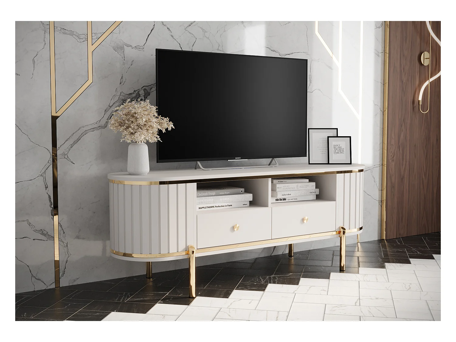 Meuble TV New York 50,5/151/40 (blanc)