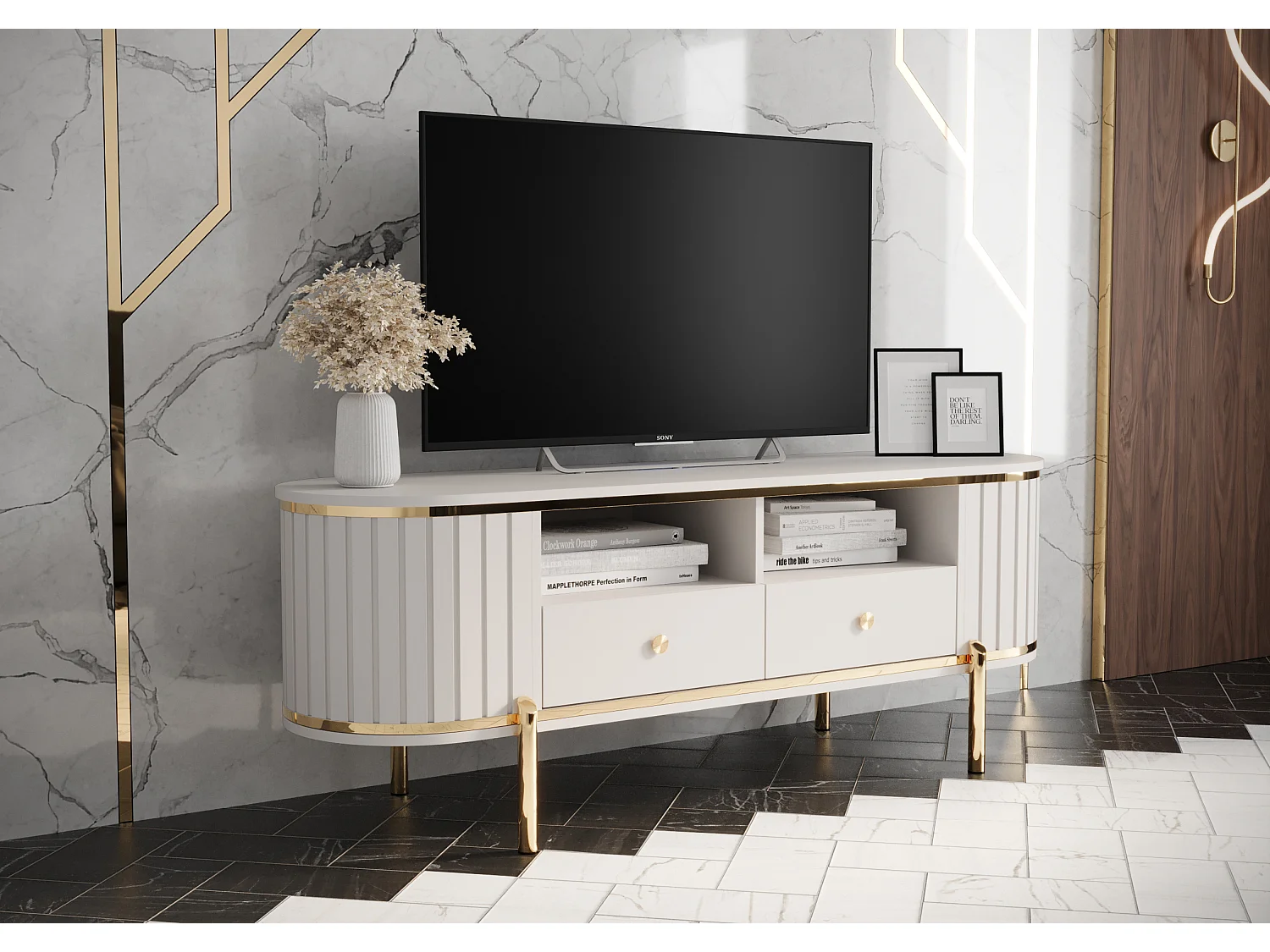 Meuble TV New York 50,5/151/40 (blanc)