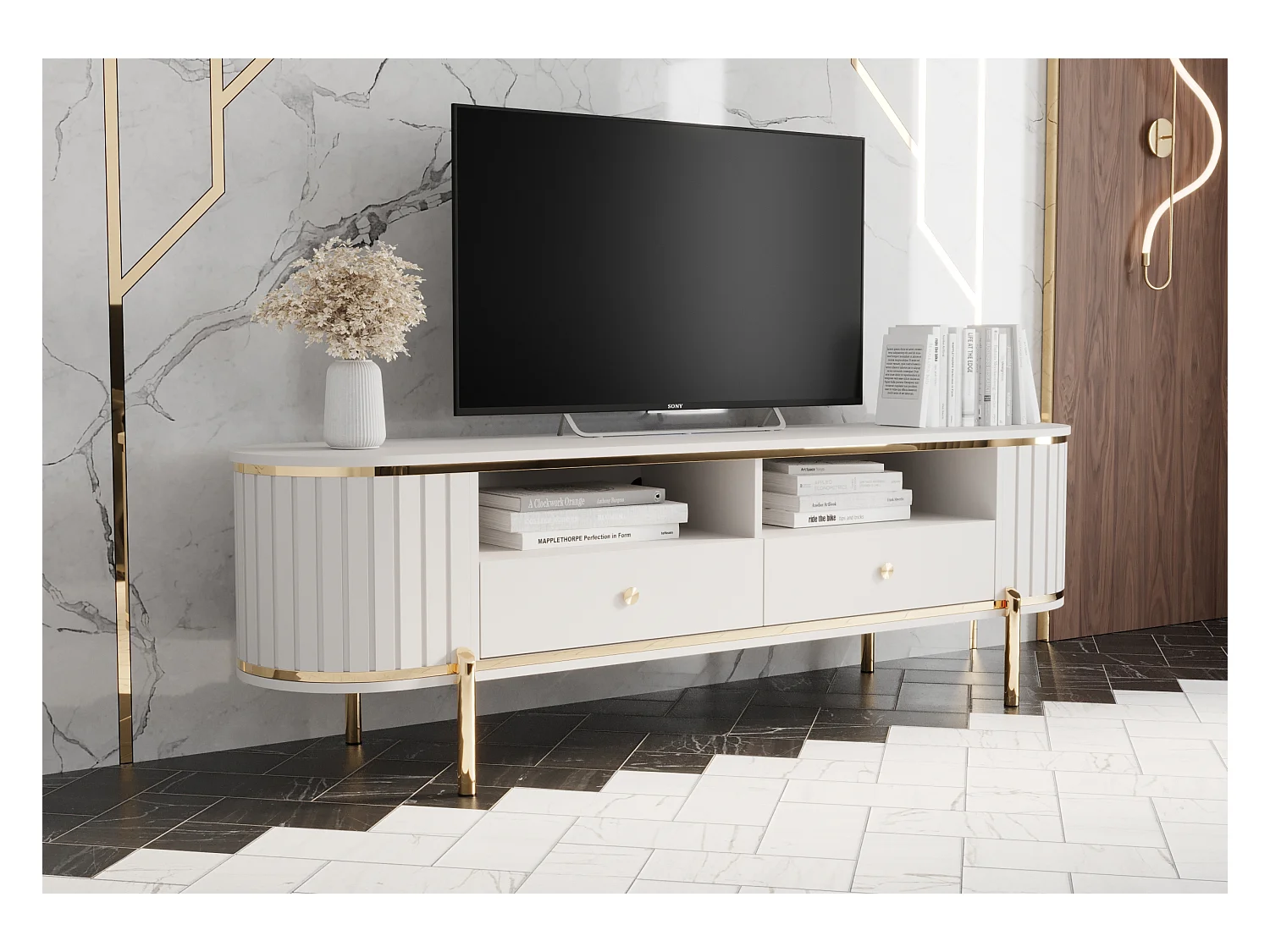 Meuble TV New York 50,5/181/40 (blanc)