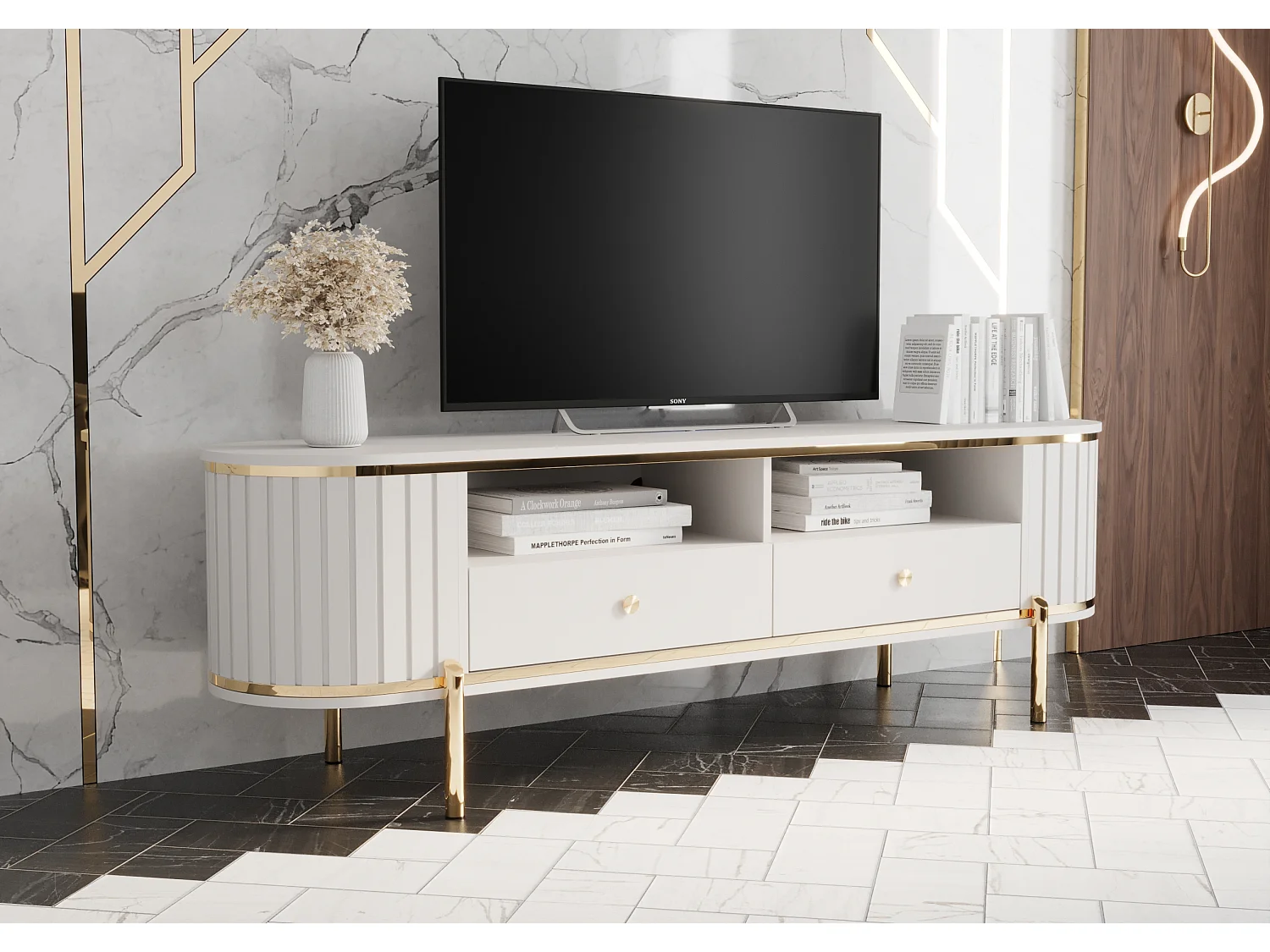 Meuble TV New York 50,5/181/40 (blanc)