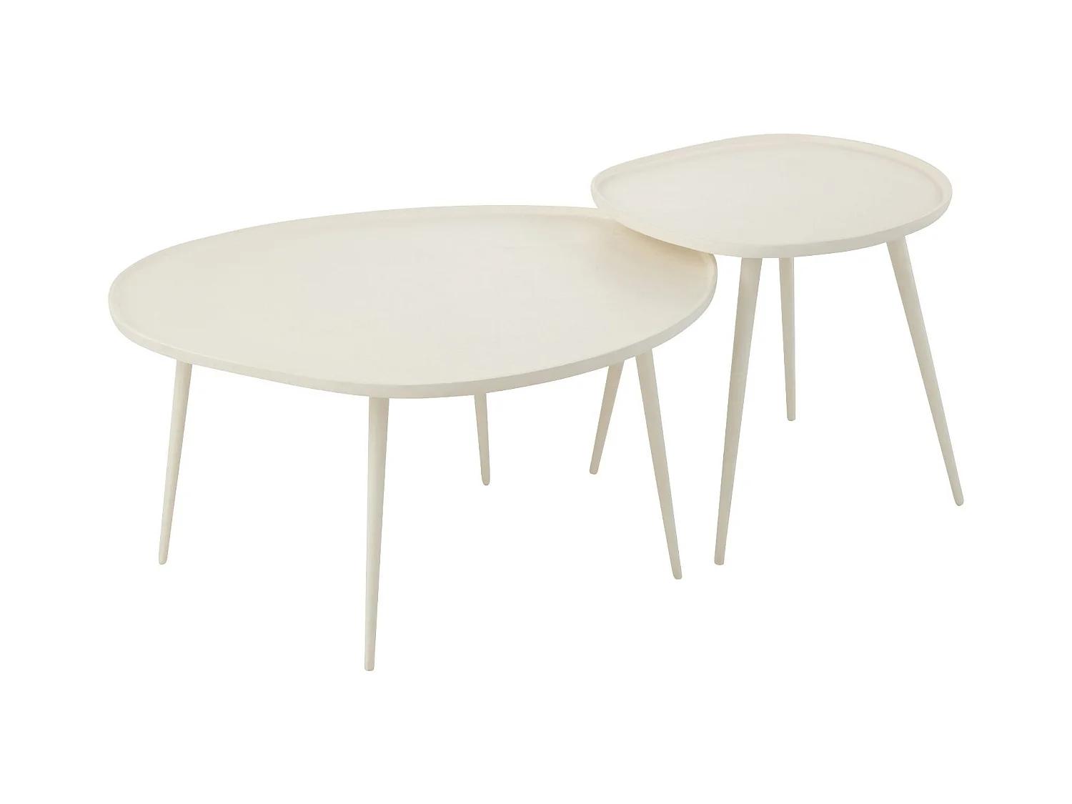 Lot de 2 Tables Basses "Vinta" 72cm Blanc