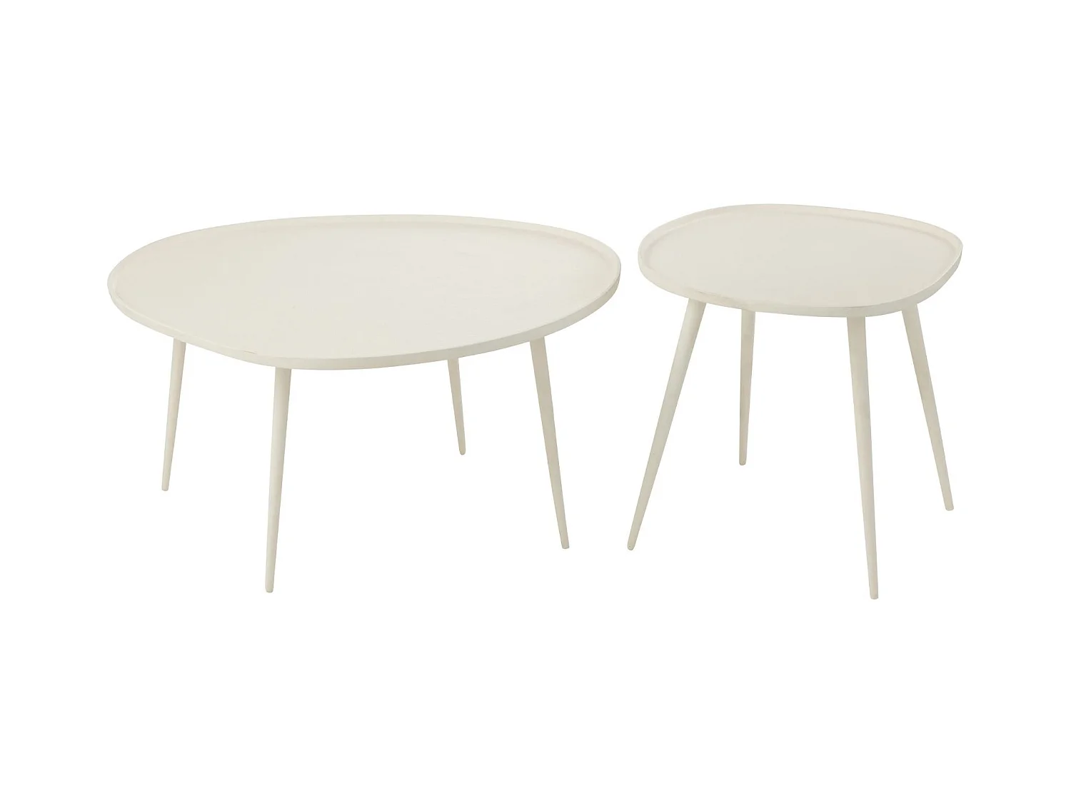 Lot de 2 Tables Basses "Vinta" 72cm Blanc