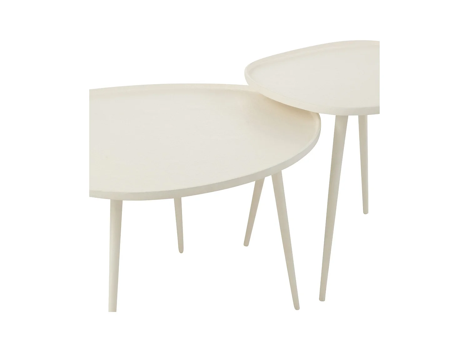 Lot de 2 Tables Basses "Vinta" 72cm Blanc