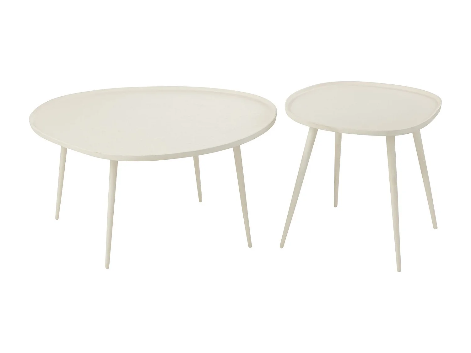 Lot de 2 Tables Basses "Vinta" 72cm Blanc