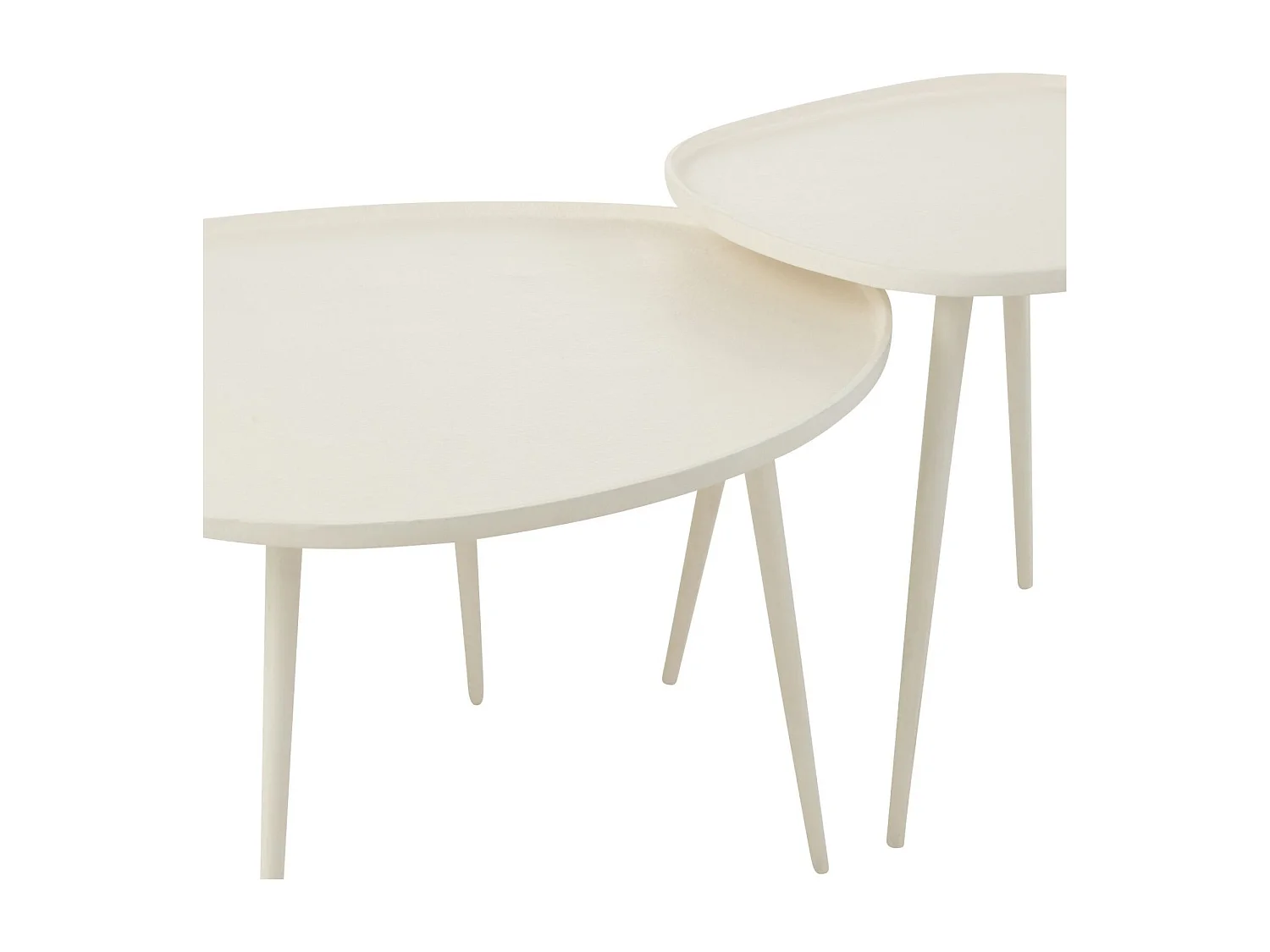 Lot de 2 Tables Basses "Vinta" 72cm Blanc