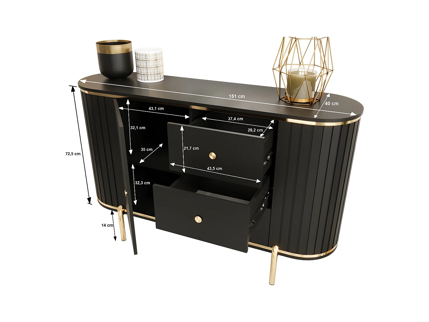 Commode New York 86,5/151/40 (blanc)