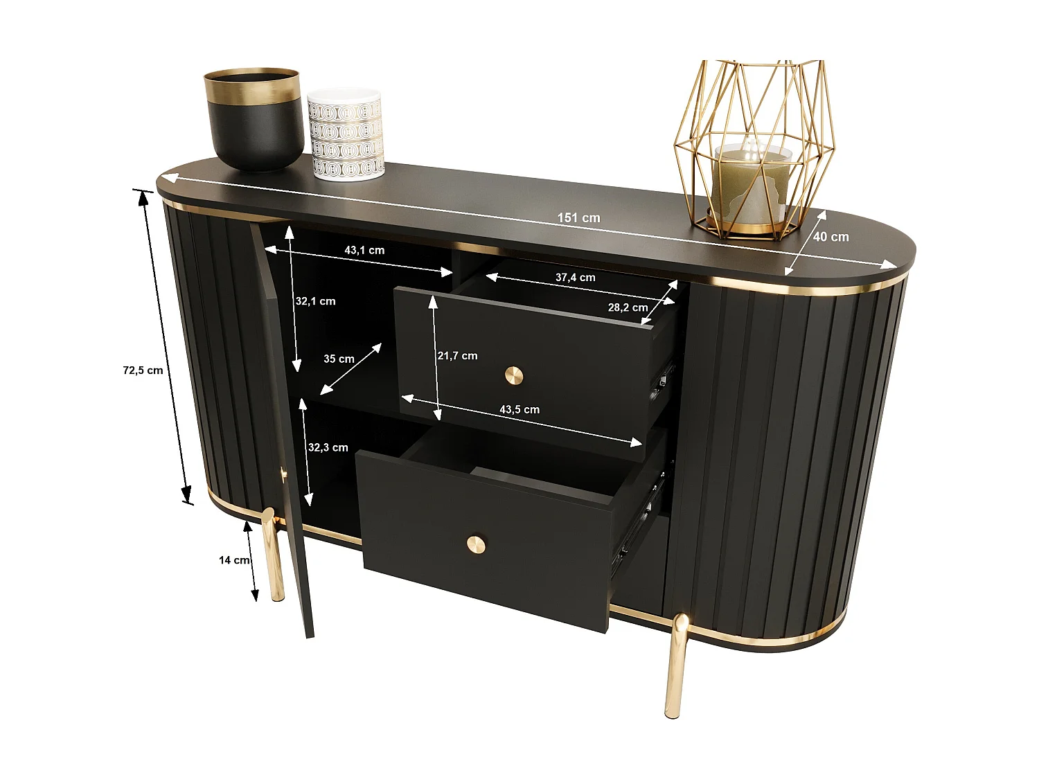 Commode New York 86,5/151/40 (blanc)