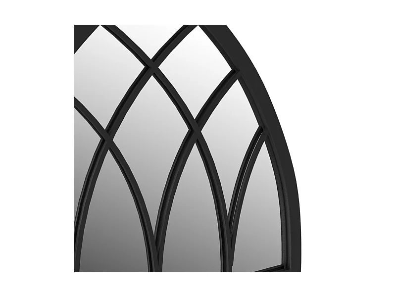 Espelho de Jardim Preto em Ferro 70x30 cm para Uso Externo