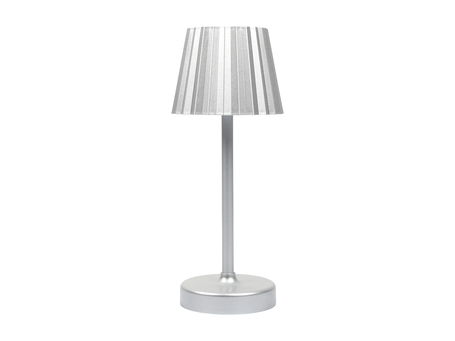 Lampe De Table Tactile A Piles Argent H26cm Argent