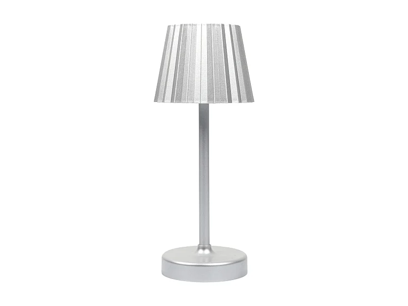 Lampe De Table Tactile A Piles Argent H26cm Argent
