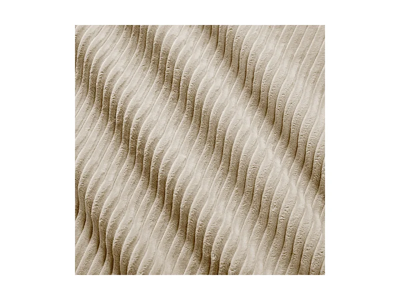 Grand canapé d'angle modulable 388cm - en Velours côtelé - avec 4 oreillers et  2 pouf - ergonomique - Beige