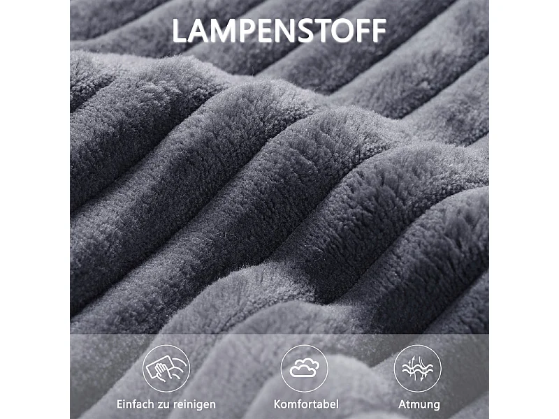 Grote modulaire rechte hoekbank, van ribfluweel, met 4 kussens, geen montage nodig, 261x146x65cm, Grijs