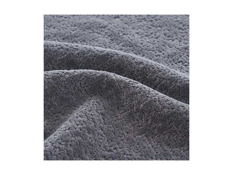 Canapé 5 places panoramique modulable - en tissu Chenille gris - avec 6 oreillers - 263x171x66cm