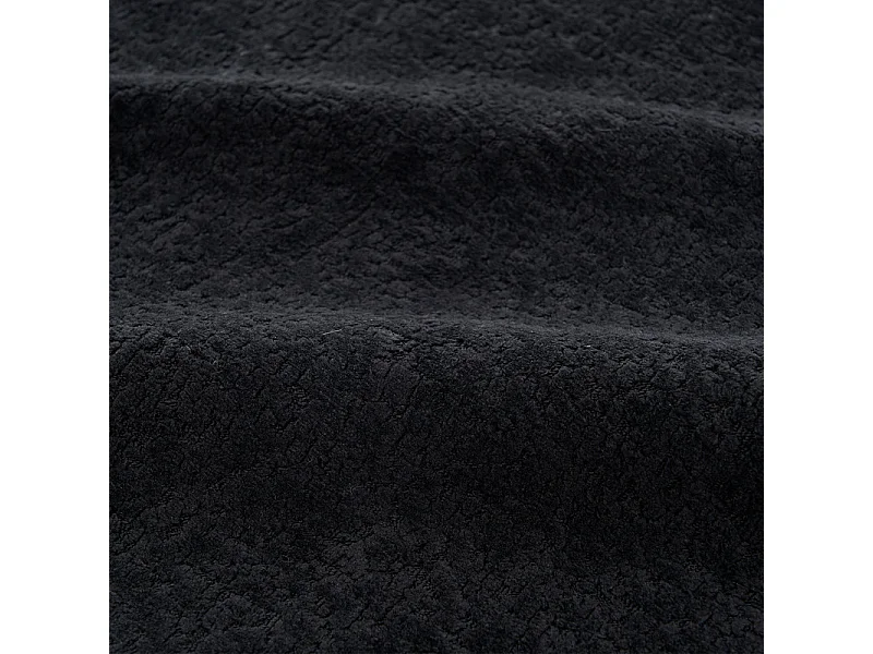 Canapé 5 places panoramique modulable - en tissu Chenille noir - avec 6 oreillers - 263x171x66cm