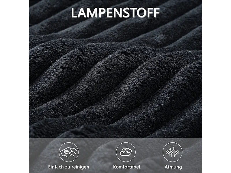 Grand canapé d'angle droit modulable, en velours côtelé, avec 4 oreillers, sans assemblage requis, 261x146x65cm, Noir