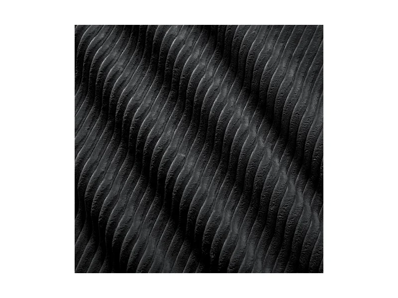 Sofá angular modular 3 lugares - de Veludo cotelê - com 3 almofadas e puff - 298x178x75cm - Preto