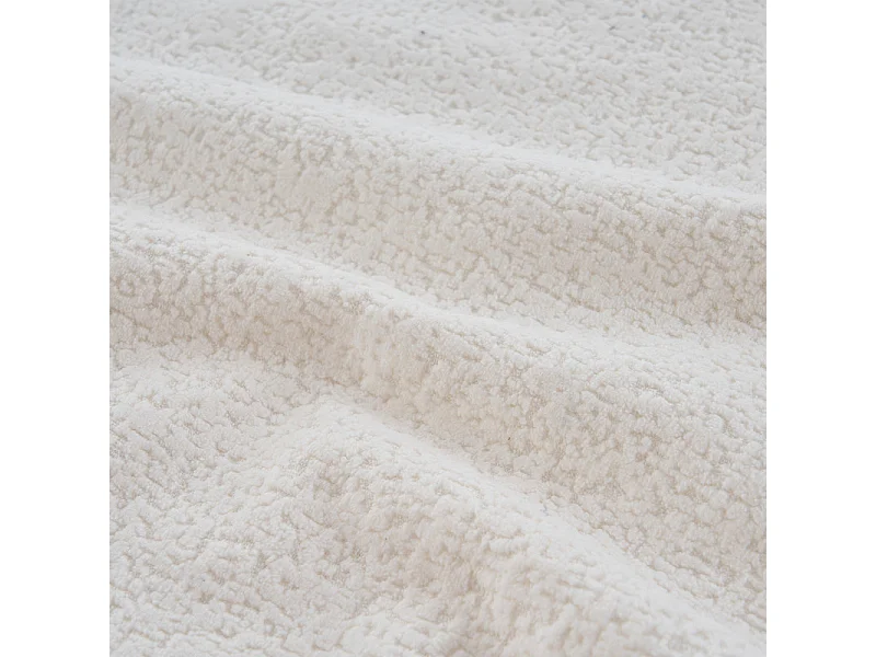 Modulaire panoramische bank 5-zits - van Chenille stof wit - met 6 kussens - 263x171x66cm