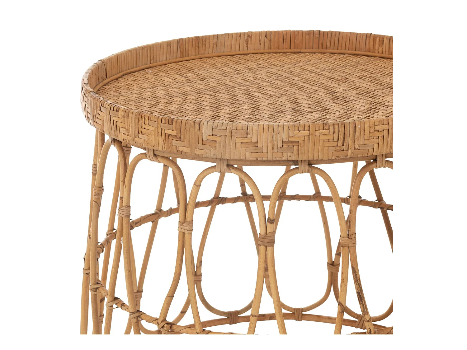 Lot de 2 Tables d'Appoint en Rotin "Sonny" 50cm Naturel