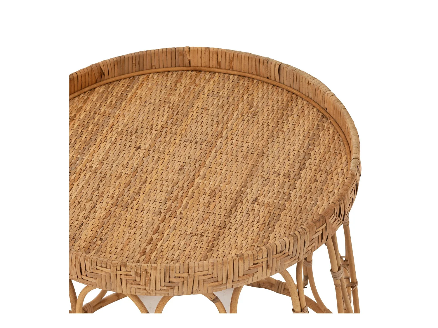 Lot de 2 Tables d'Appoint en Rotin "Sonny" 50cm Naturel