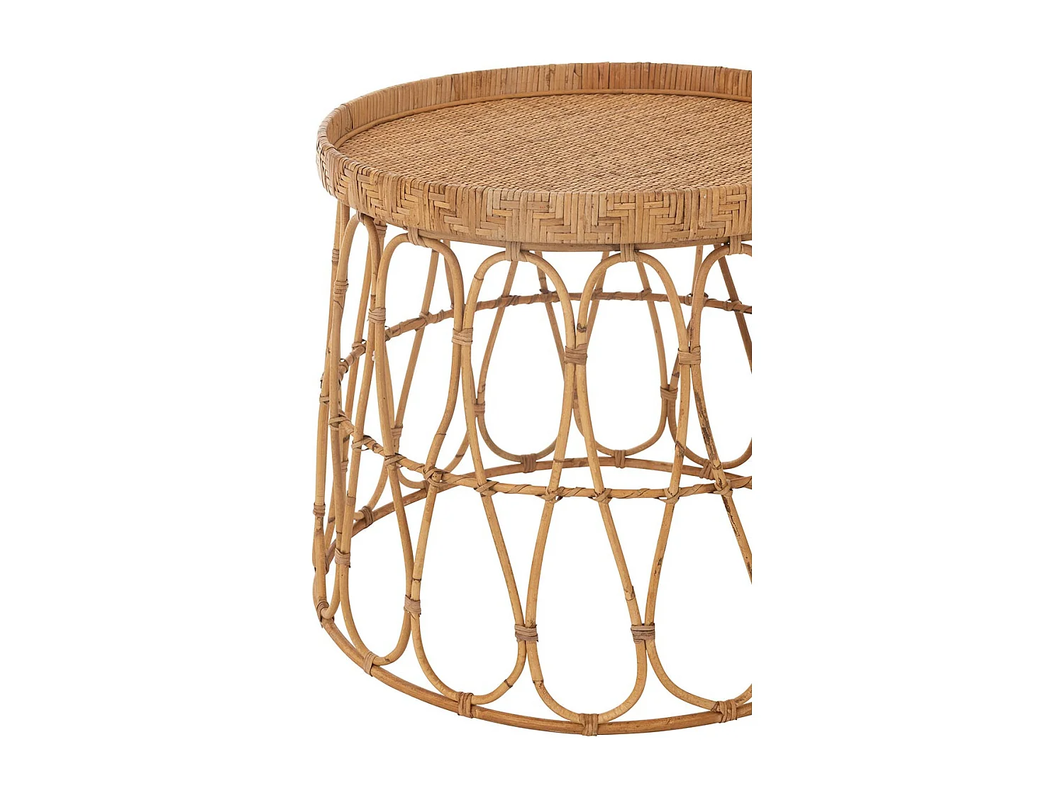 Lot de 2 Tables d'Appoint en Rotin "Sonny" 50cm Naturel