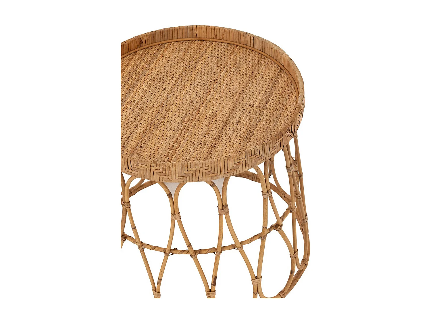 Lot de 2 Tables d'Appoint en Rotin "Sonny" 50cm Naturel