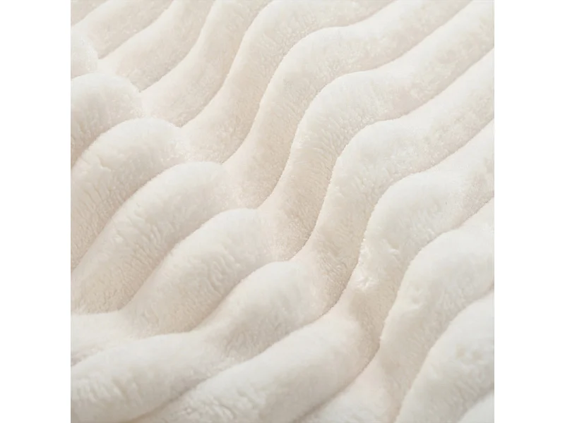 Modulaire rechte hoekbank 307cm - van Grootkeperig corduroy - 3-zits - met 5 kussens - Wit