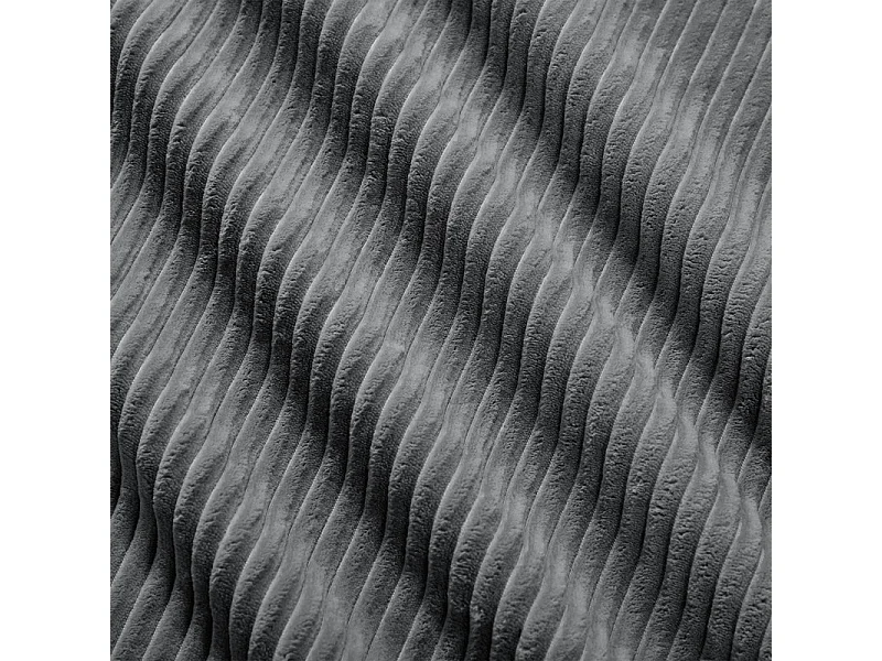 Canapé 4 places d'angle modulable - en Velours côtelé - avec 4 oreillers et pouf - 388x178x70cm - Gris