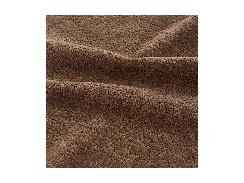 Canapé 5 places panoramique modulable - en tissu Chenille marron - avec 6 oreillers - 263x171x66cm