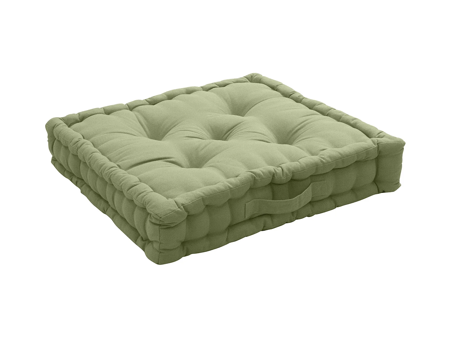 Coussin de Sol Uni "Panama" 50x50cm Vert Olive