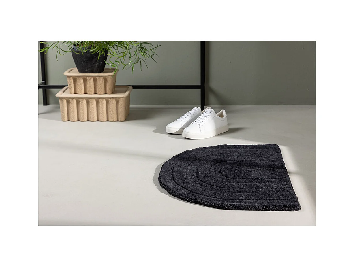 Tapis Demi-Rond "Nora" 50x80cm Noir