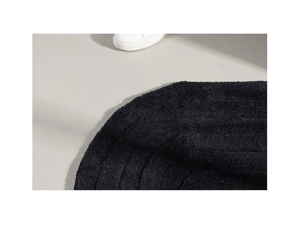 Tapis Demi-Rond "Nora" 50x80cm Noir