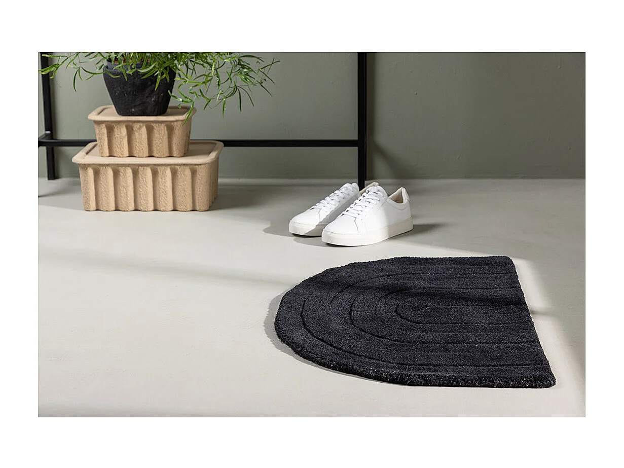 Tapis Demi-Rond "Nora" 50x80cm Noir