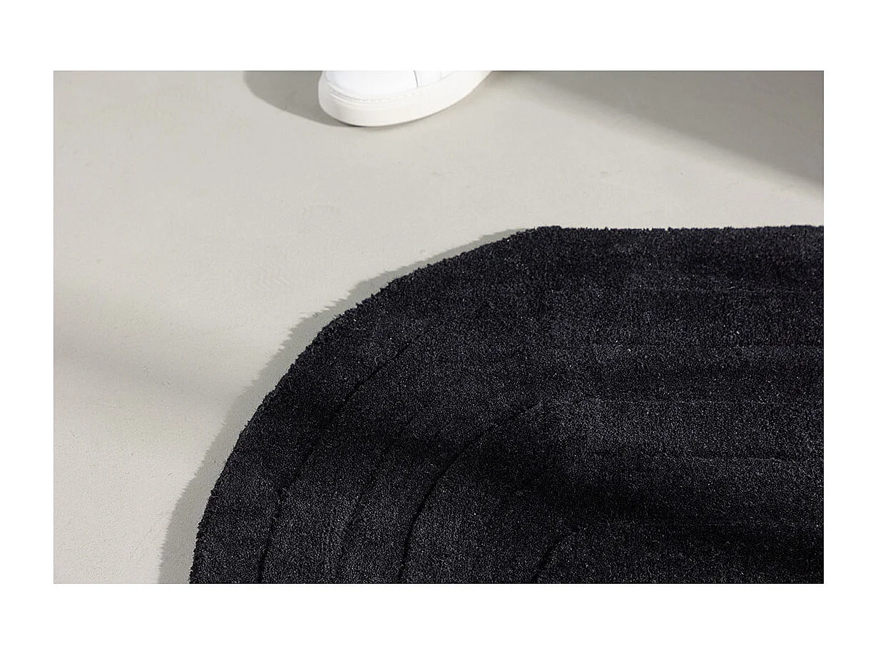 Tapis Demi-Rond "Nora" 50x80cm Noir